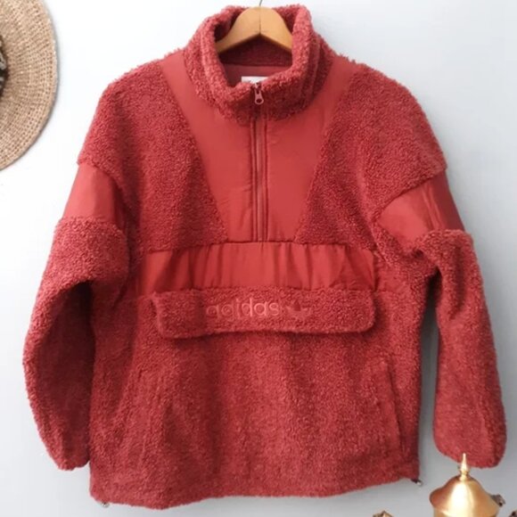 NWOT Adidas originals teddy bear sherpa sweater/jacket - Oversized - Picture 7 of 9